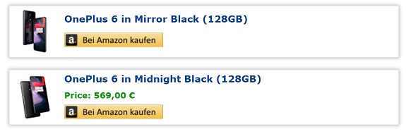 Amazon Germany started selling OnePlus 6