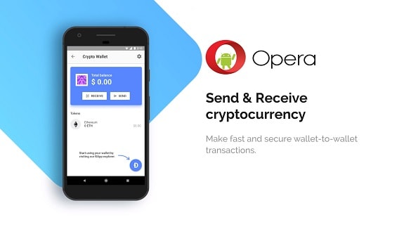 Opera browser for Android has implemented support for a crypto-currency wallet