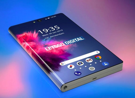 High-quality render of a flexible smartphone from Huawei